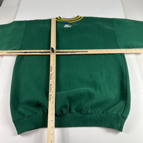 VTG Starter NFL Green Bay Packers Sweatshirt Medium Green Embroidered Crewneck - Picture 11 of 15